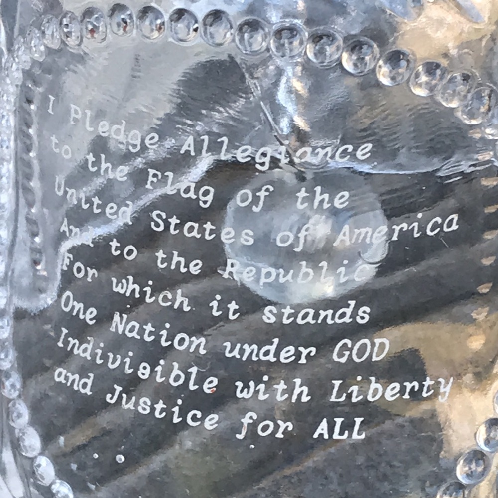 Pledge of Allegiance Glass Bell